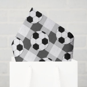 Papel De Seda Patrón de baloncesto de fútbol en blanco y gris ne