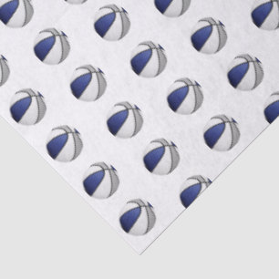 Papel De Seda patrón de baloncestos azules grises diminutos