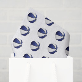 Papel De Seda patrón de baloncestos blancos y azules diminutos