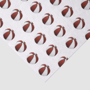 Papel De Seda patrón de baloncestos diminutos granates y blancos