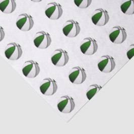 Papel De Seda patrón de baloncestos diminutos verdes grises