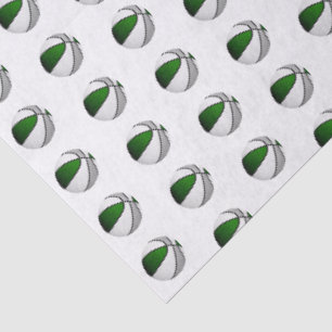 Papel De Seda patrón de baloncestos diminutos verdes grises