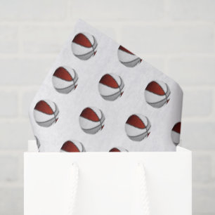 Papel De Seda patrón de balones de baloncesto grises granate dim