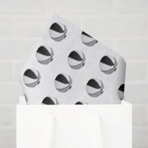 Papel De Seda patrón de balones de baloncesto grises negros dimi