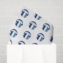 Papel De Seda patrón de balones de voleibol azul teal diminutos