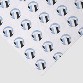 Papel De Seda patrón de balones de voleibol azules claros y negr