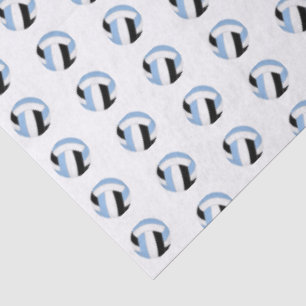 Papel De Seda patrón de balones de voleibol azules claros y negr
