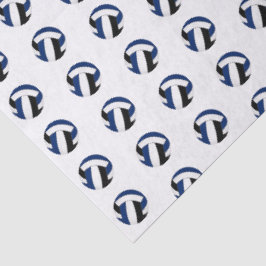 Papel De Seda patrón de balones de voleibol azules y negros dimi