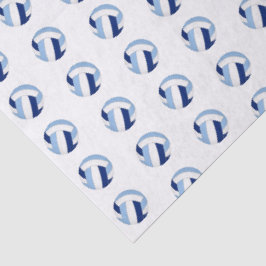 Papel De Seda patrón de balones de voleibol blancos azules dimin