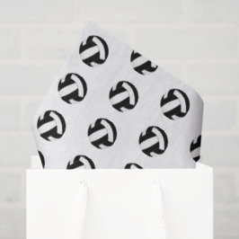 Papel De Seda patrón de balones de voleibol blancos y negros dim