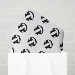 Papel De Seda patrón de balones de voleibol blancos y negros dim