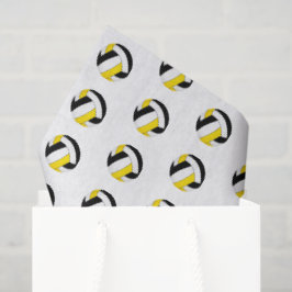 Papel De Seda patrón de balones de voleibol dorados negros dimin
