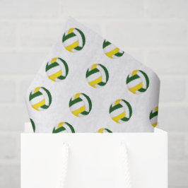 Papel De Seda patrón de balones de voleibol dorados verdes dimin