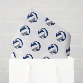 Papel De Seda patrón de balones de voleibol grises azules diminu