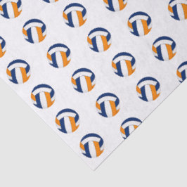 Papel De Seda patrón de balones de voleibol naranjas azules dimi