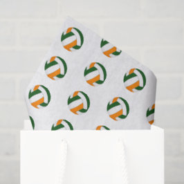 Papel De Seda patrón de balones de voleibol naranjas verdes dimi
