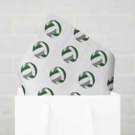 Papel De Seda patrón de balones de voleibol pequeños verdes gris
