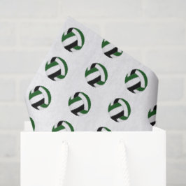 Papel De Seda patrón de balones de voleibol verdes negros diminu