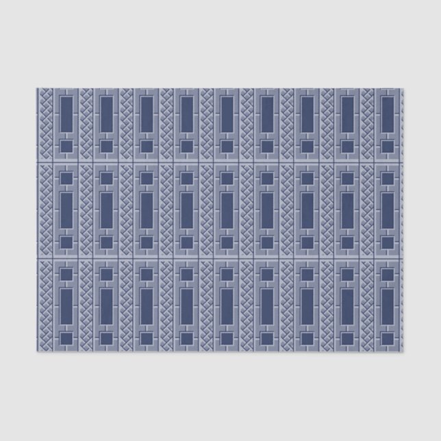 Papel De Seda Patrón de bambú de la Marina Chinoiserie (Anverso)