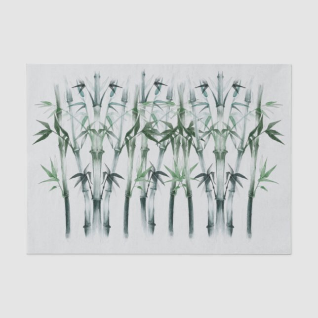 Papel De Seda Patrón de bambú verde de descomposición japonés (Anverso)