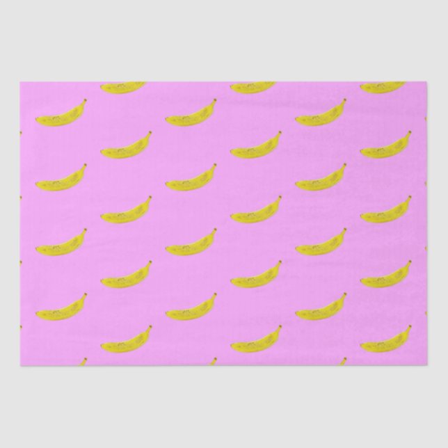 Papel De Seda Patrón de banana de arte pop (Anverso)