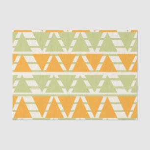 Papel De Seda Patrón de bandas triangulares de Naranja verde