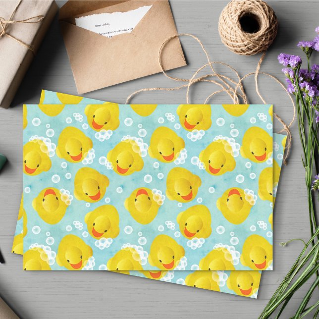 Papel De Seda Patrón de baño de duques de goma (Rubber Duckie Tissue Paper)