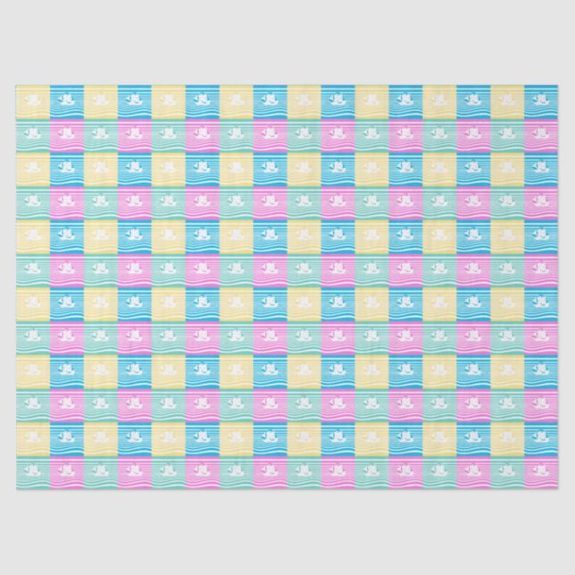 Papel De Seda Patrón de barcos de vela (Anverso)