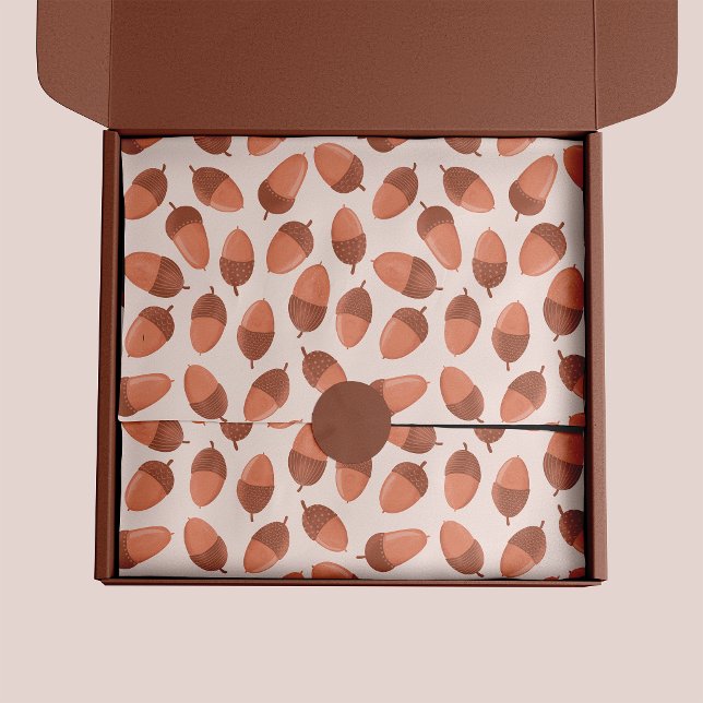 Papel De Seda Patrón de bellota (Autumnal acorn pattern tissue paper)