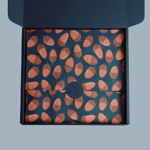 Papel De Seda patrón de bellota azul