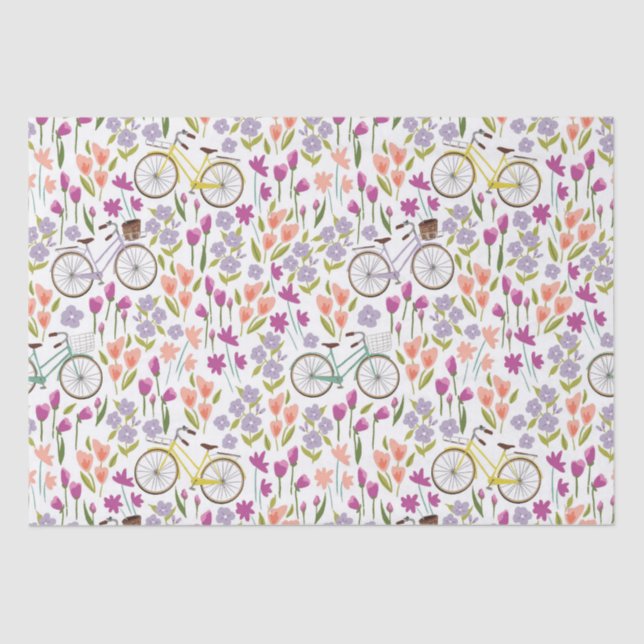 Papel De Seda Patrón de bicicleta de época (Anverso)