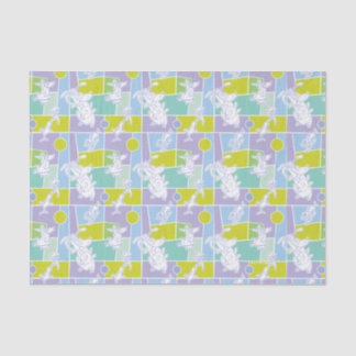 Papel De Seda Patrón de bloque de color de vaca y pollo