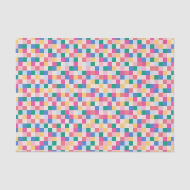 Papel De Seda Patrón de bloques multicolor de reproducción (Anverso)