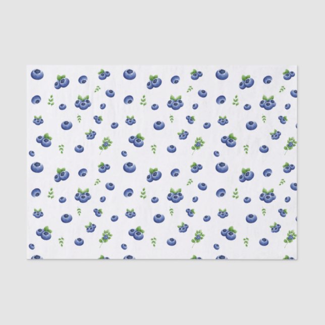 Papel De Seda Patrón de Blueberry (Anverso)