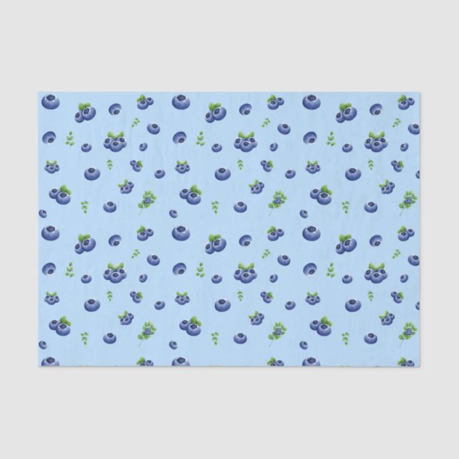 Papel De Seda Patrón de Blueberry (Anverso)