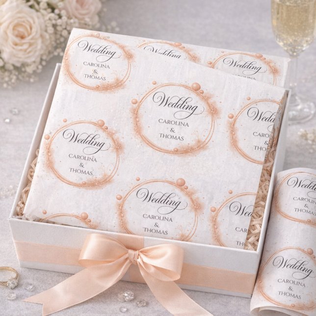 Papel De Seda Patrón de boda de escritura con destellos de meloc (Subido por el creador)