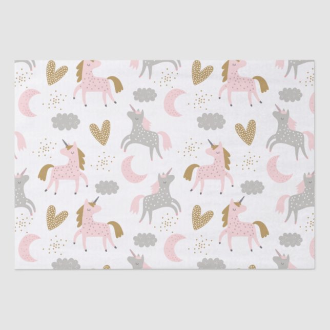 Papel De Seda Patrón De Boho Gris Gris Rosa Magico Cute Girly De (Anverso)