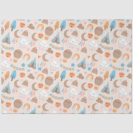 Papel De Seda Patrón de boho lindo en marrón