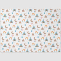 Patrón de boho moderado en blanco