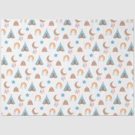 Papel De Seda Patrón de boho moderado en blanco