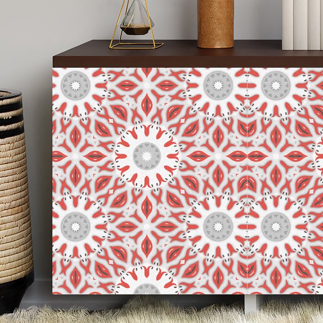 Papel De Seda Patrón de boho oriental gris y blanco (Subido por el creador)