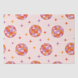 Papel De Seda Patrón de bolas de discoteca retro divertido y col