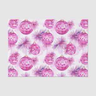 Papel De Seda Patrón de bolas disco rosadas festivas