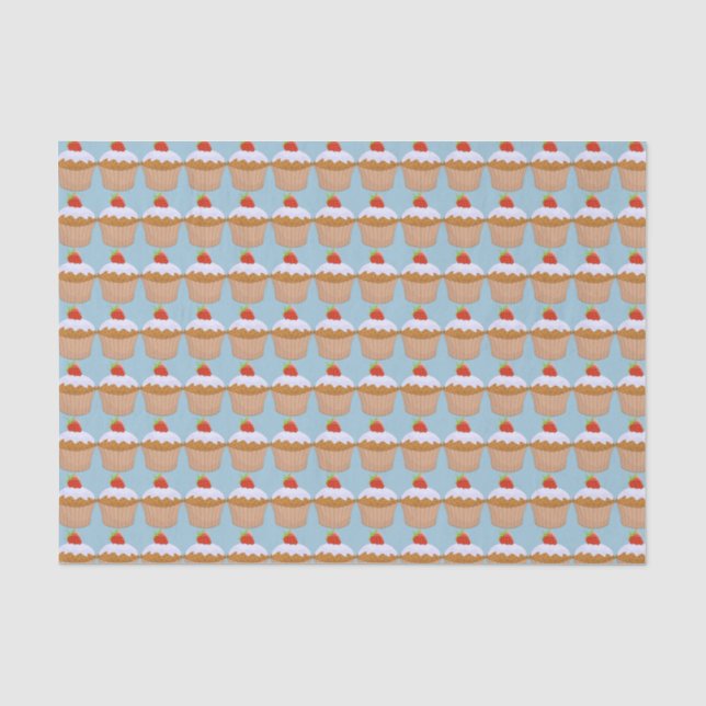 Papel De Seda Patrón de bollo de fresa lindo (Anverso)