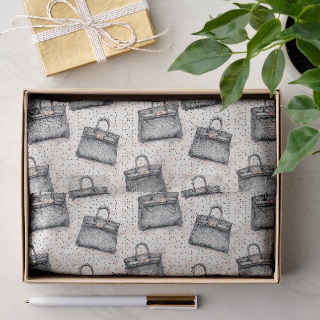 Papel De Seda Patrón de bolso de mano de Python de lujo sobre Ba (Regalo )
