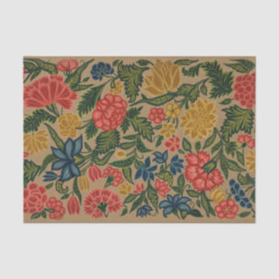 Papel De Seda Patrón de bordado floral vintage de crewel