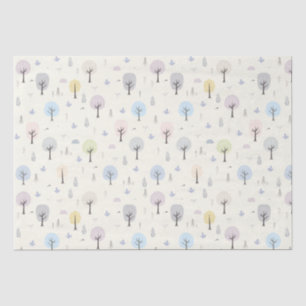 Papel De Seda Patrón de bosque escandinavo sin foco