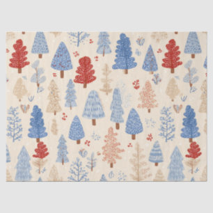 Papel De Seda Patrón de bosque invernal escandinavo (1)