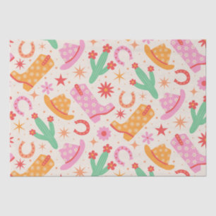 Papel De Seda Patrón de botas y sombreros de vaquera groovy con 