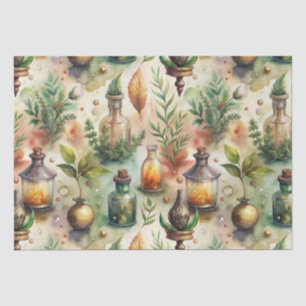 Papel De Seda Patrón de botellas apotecarias vintage (1)